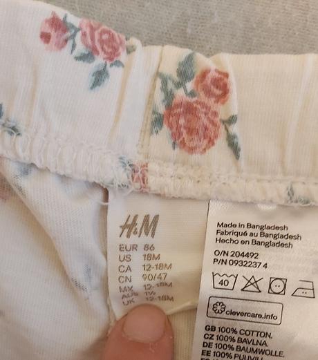 Kraťase/šortky ruža h&m 86, h&m,86