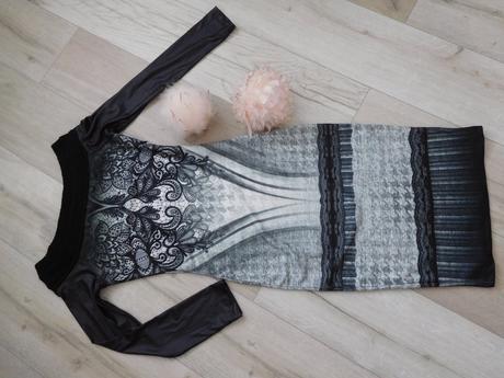 Šaty čierno šedé-s/m,, m