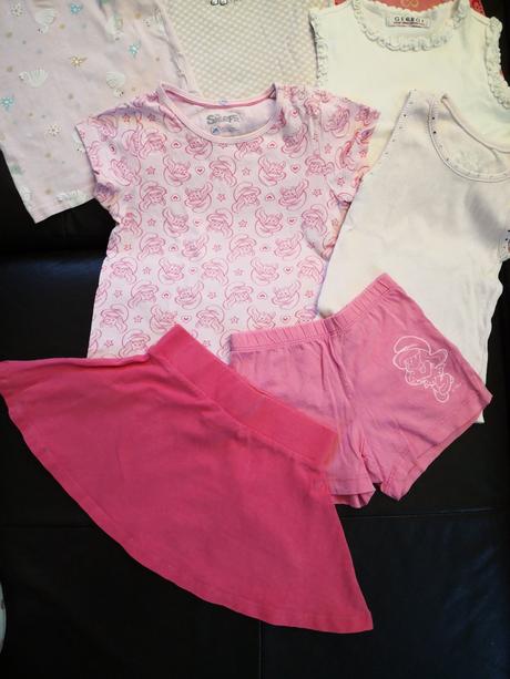 Letné tielka, suknička, kraťasy 8 ks, 86–98