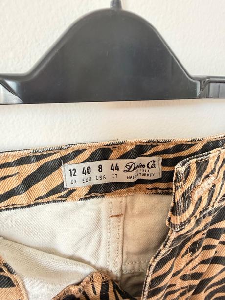 Primark zebrovana mini sukňa denimova riflova, primark,l