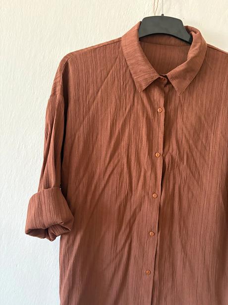 Čokoládovo hnedá oversize košeľa, m