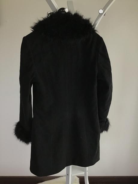 Vlnený kabát s kašmírom a kozusinkou 38, 38