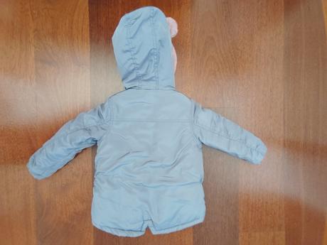 Bunda zimná - sivá s ružovou kožušinkou v.110, pepco,110