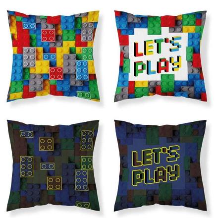 Obliečka na vankúšik 40x40 lego kocky svietiaci, 