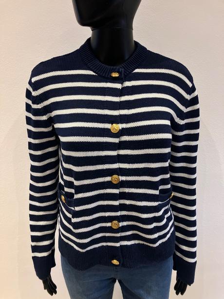 Dámsky pásikavý sveter s gombíkmi (s), zara,s