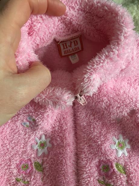 Zlatá huňatá teplá mikinka 62/68, helada,68