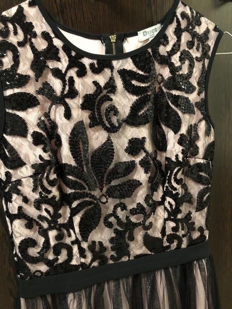 Spoločenské čierno pudrove šaty, veľkosť 36, 36