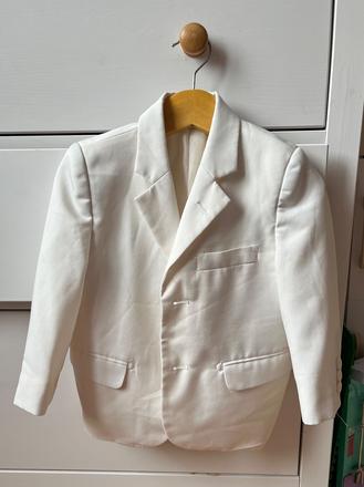 Biele detské unisex sako, 3 - 4 roky, 104