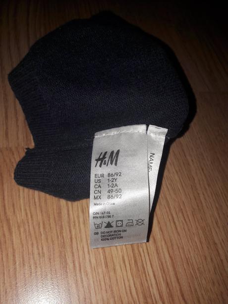Čiapka tmavomodrá, h&m,86
