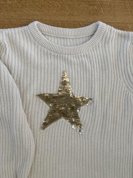 Pletený sveter s hviezdičkou tchibo, tchibo,134