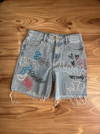 Riflové šortky bershka, bershka,36