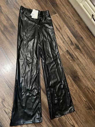 Nové koženkové nohavice h&m, h&m,164 / s / xs