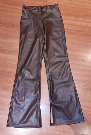 Koženkové zvonové legíny, h&m,146