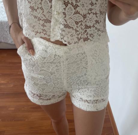 Čipkovaný komplet košele a bermúd, zara,xs