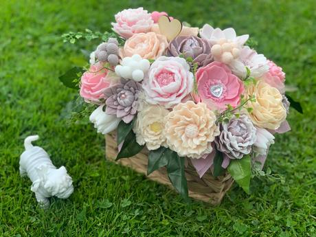 Mydlova kytica gratulačná kôš, 