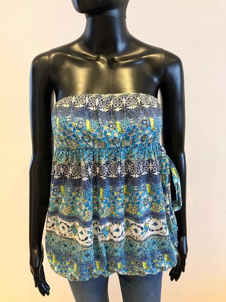 Dámske modré vzorované letné tričko (m), piazza italia,m