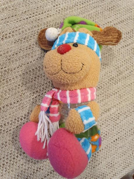 Sobík plyšový s nádobkou na cukríky, 