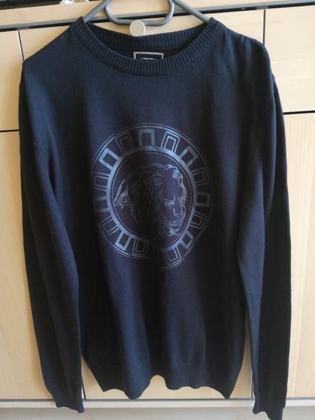 Čierny sveter s levom koton (m), m