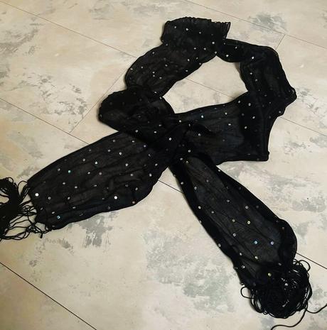 Šatka okolo krku s flitrami, l