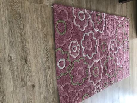 Detský koberec ružový s kvetinkami, 