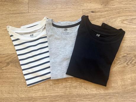 3 x basic tričko, h&m,134
