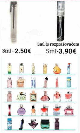 Odstreky parfémov 3/5ml, 