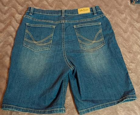 Rovné džínsové bermudy, mid waist, bonprix,40