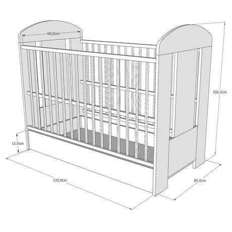 Detská postieľka color 120x60, šírka (cm): 60,dĺžka (cm): 120