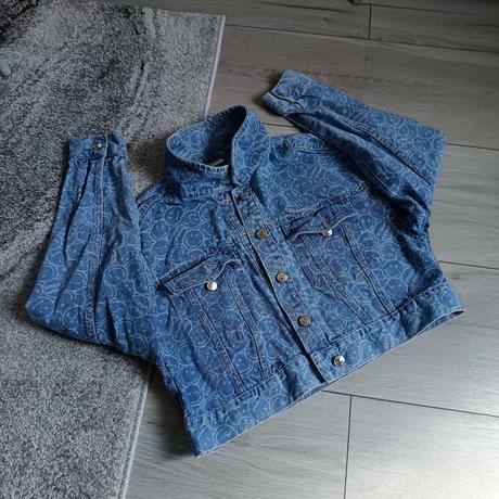 Moderná rifľová bunda smiley, 36