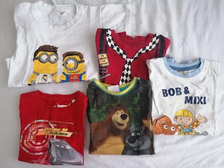 5x tričko, známe postavičky, disney,98