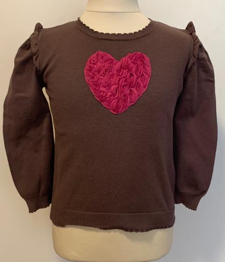 Autograp hnedý svetrík so srdiečkom, marks & spencer,110