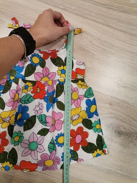 Dievčenský dlhší kvetinový top na ramienka, craft,86