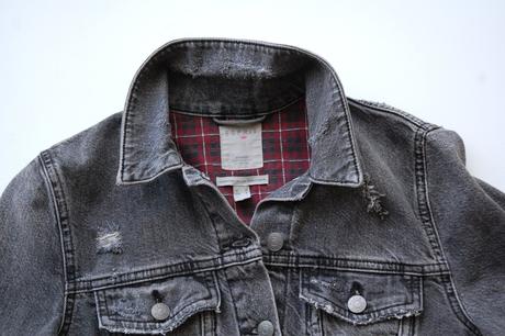 Dámska čierna/sivá rifľová bunda punk štýl, esprit,m
