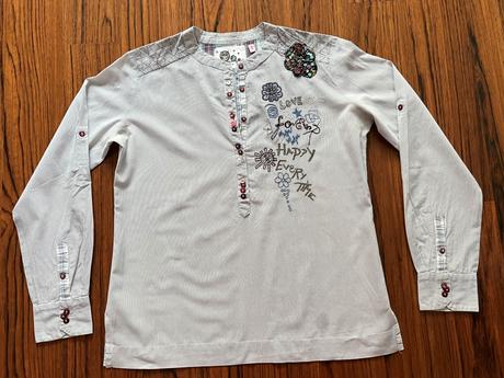 Blúzka pasikavá s aplikaciou, m