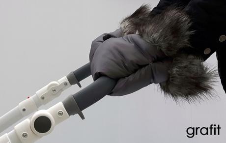 Rukávnik  fleece s kožušinkou red, 