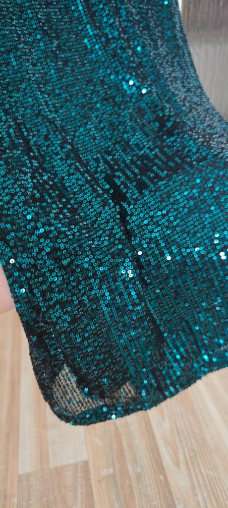 Flitrované tmavozelené šaty, f&f,164