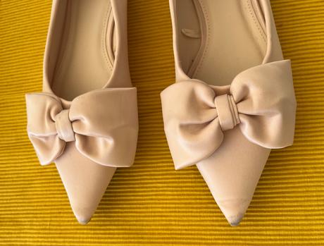 Krémové baleríny s mašľami reserved, 38, reserved,38