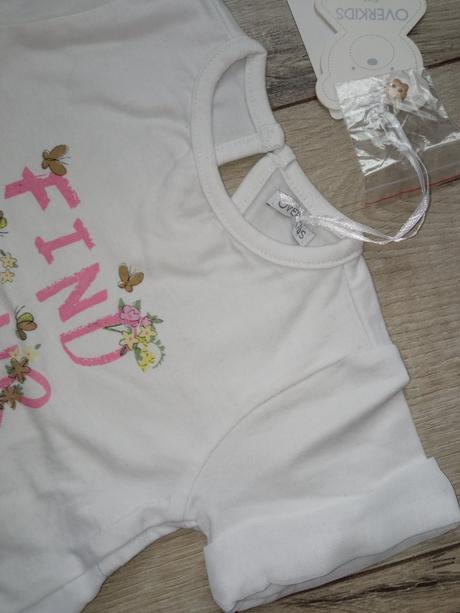 Dievčenské biele tričko s tylom overkids (68), 68