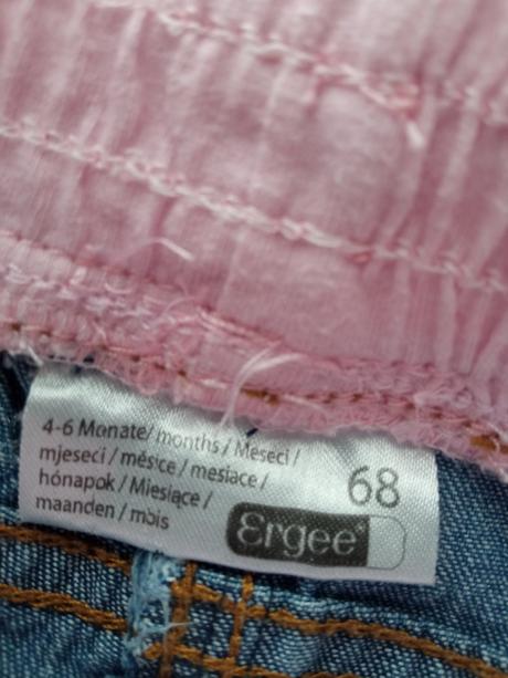 Dievčenské modré rifle s ružovým pásom (68), ergee,68