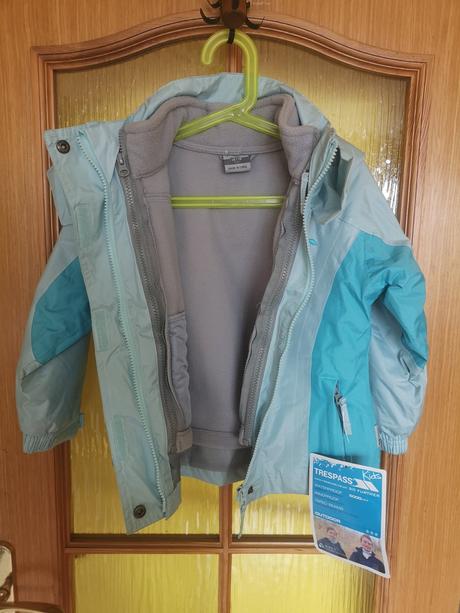 Trespass dievčenská nepremokavá bunda 3v1 3-4 roky, 104 / 110
