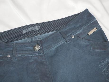 Luxusné modré nohavice simclan, 38