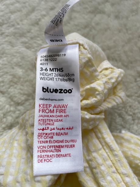 Zltobiely letny overal s klobucikom, bluezoo,68