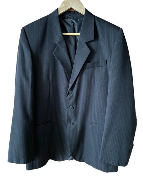 Čierne pánske sako s tenkým prúžkom l (52-54), l