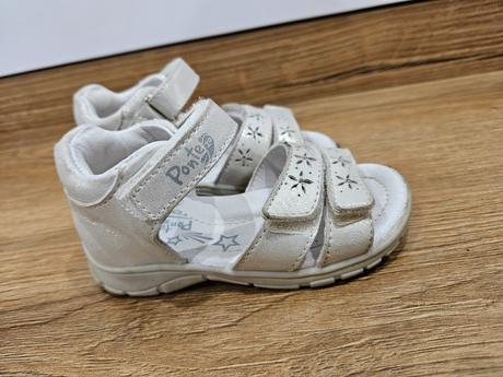 Biele kožené sandálky, veľkosť 23, 23