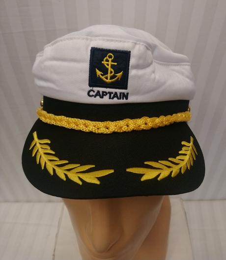 Kostým čiapka námornícka kapitán, čierno biela, 