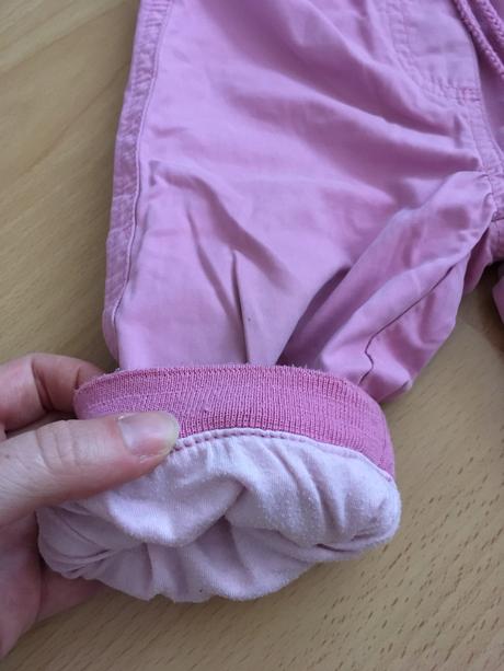 Zateplene ruzovo-fialove nohavice, peanuts,68