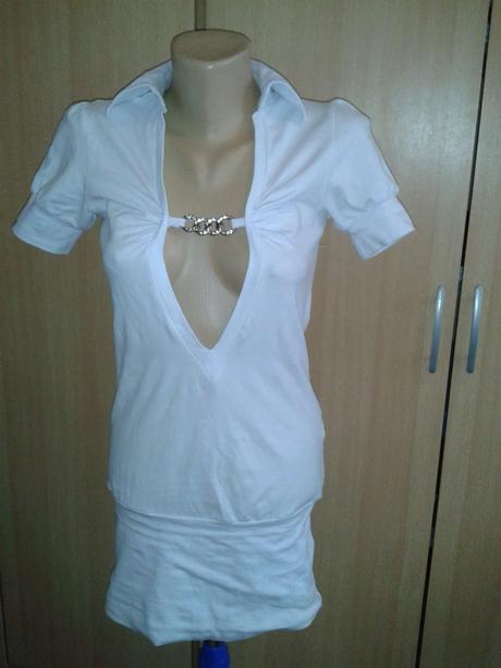 Biele predlzene tricko, m