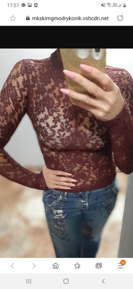 Krajkovaný,čipkovaný top, s