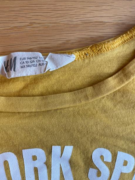 Horcicovozlte crop top tricko, h&m,146