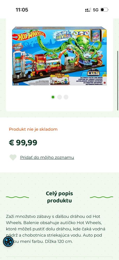 Autodráha hotwheels s chobotnicou,